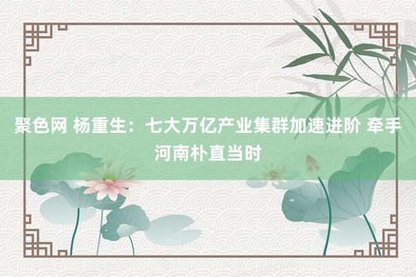 聚色网 杨重生：七大万亿产业集群加速进阶 牵手河南朴直当时