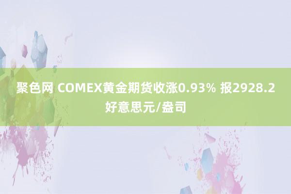 聚色网 COMEX黄金期货收涨0.93% 报2928.2好意思元/盎司