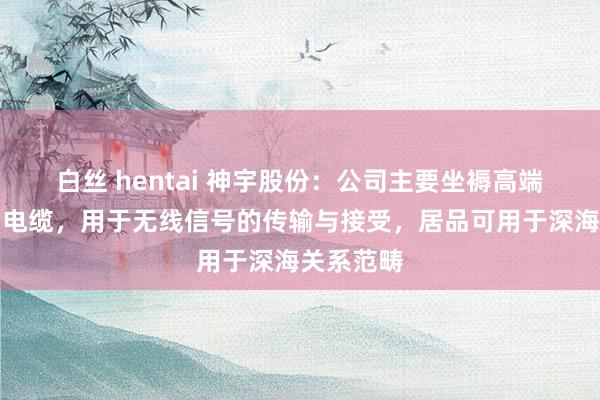白丝 hentai 神宇股份：公司主要坐褥高端射频同轴电缆，用于无线信号的传输与接受，居品可用于深海关系范畴