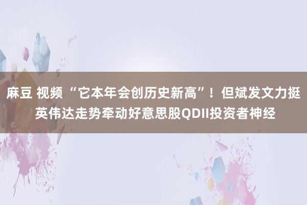 麻豆 视频 “它本年会创历史新高”！但斌发文力挺 英伟达走势牵动好意思股QDII投资者神经